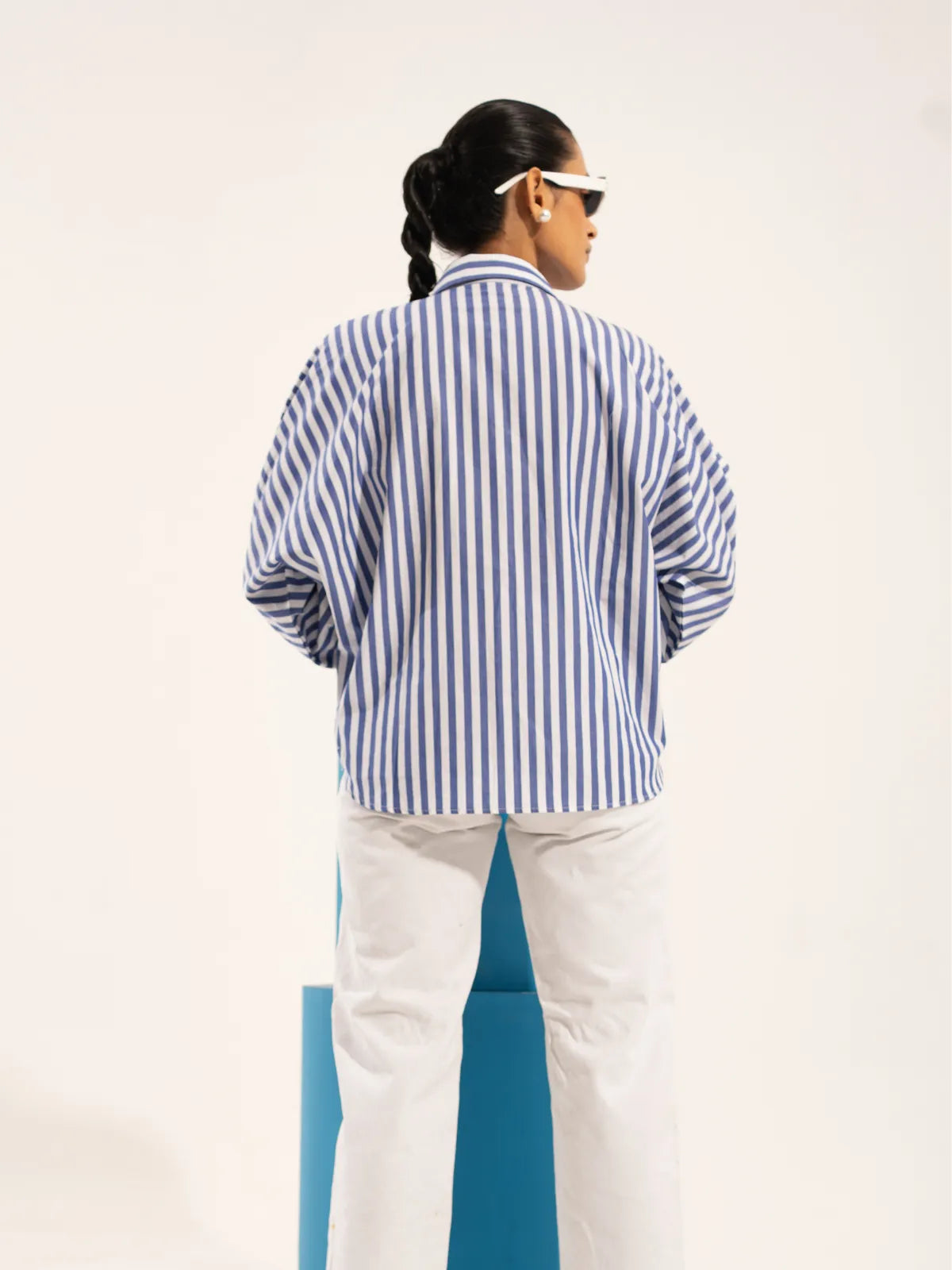 Beaded Floral Raglan Stripe Shirt