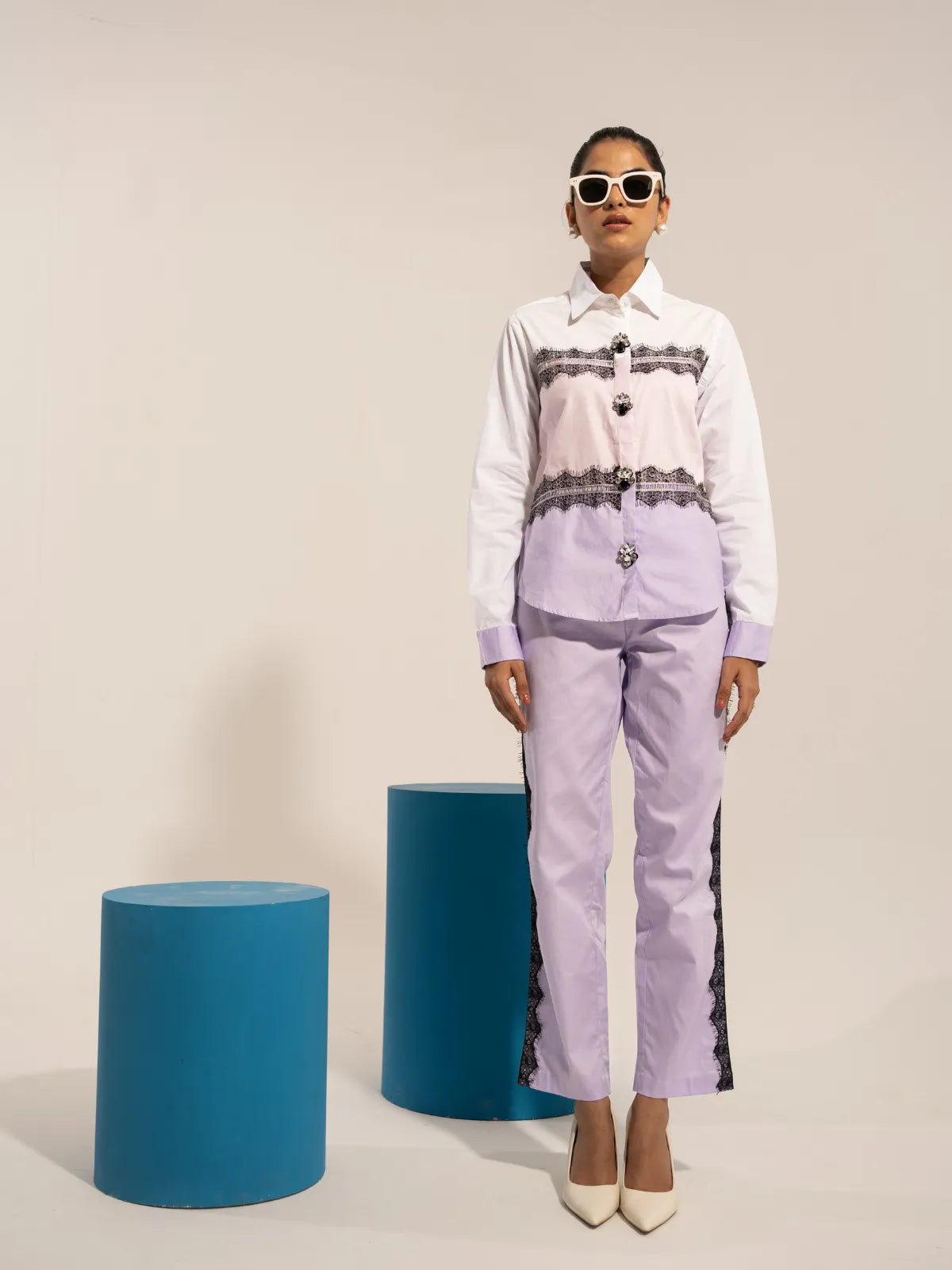 Lace it Up Lavendar Shirt