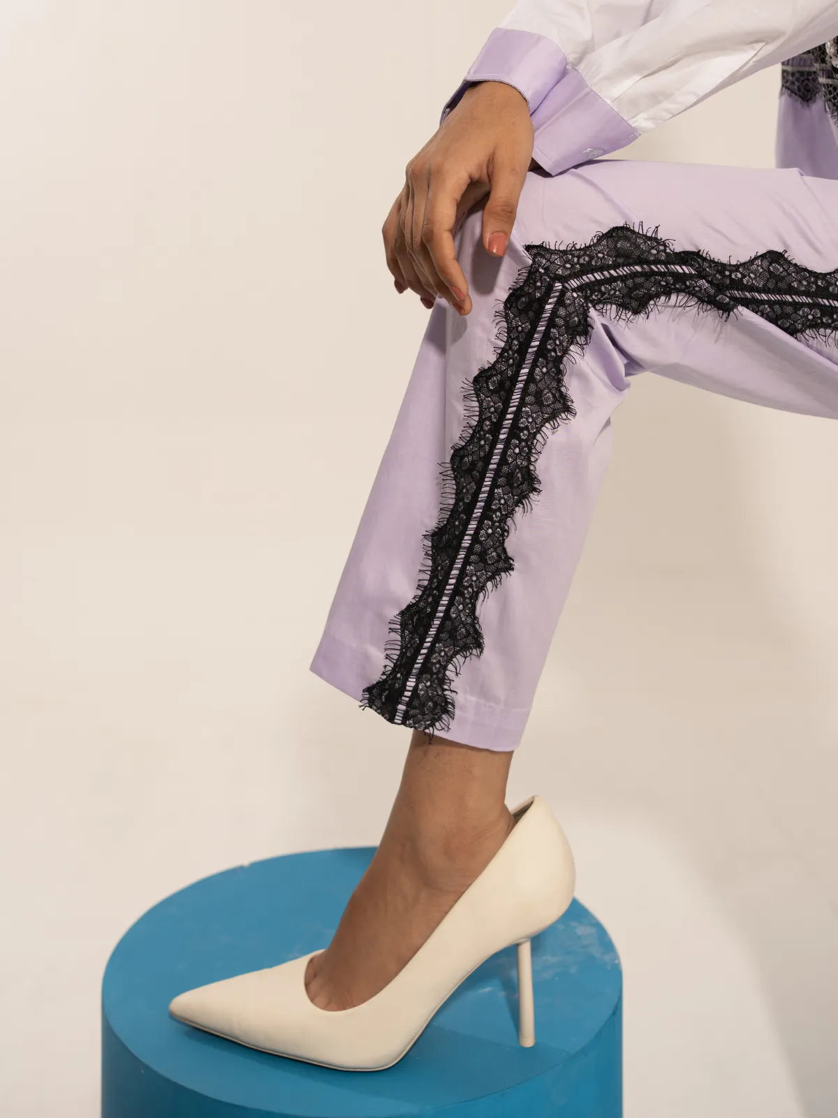 Lace it Up Lavendar Shirt