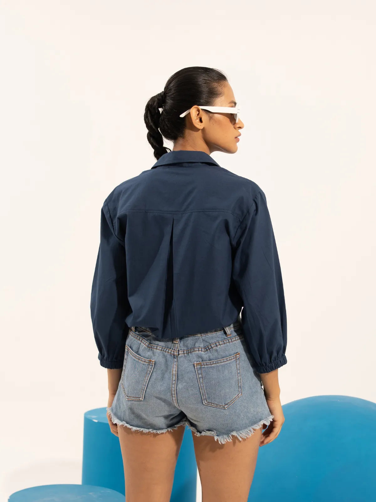 Blue Bellflower Patch Shirt