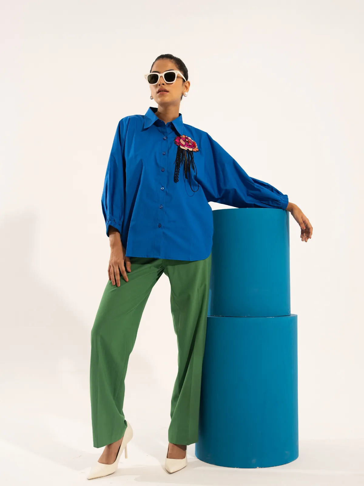 Blue Dripping Blossom Shirt