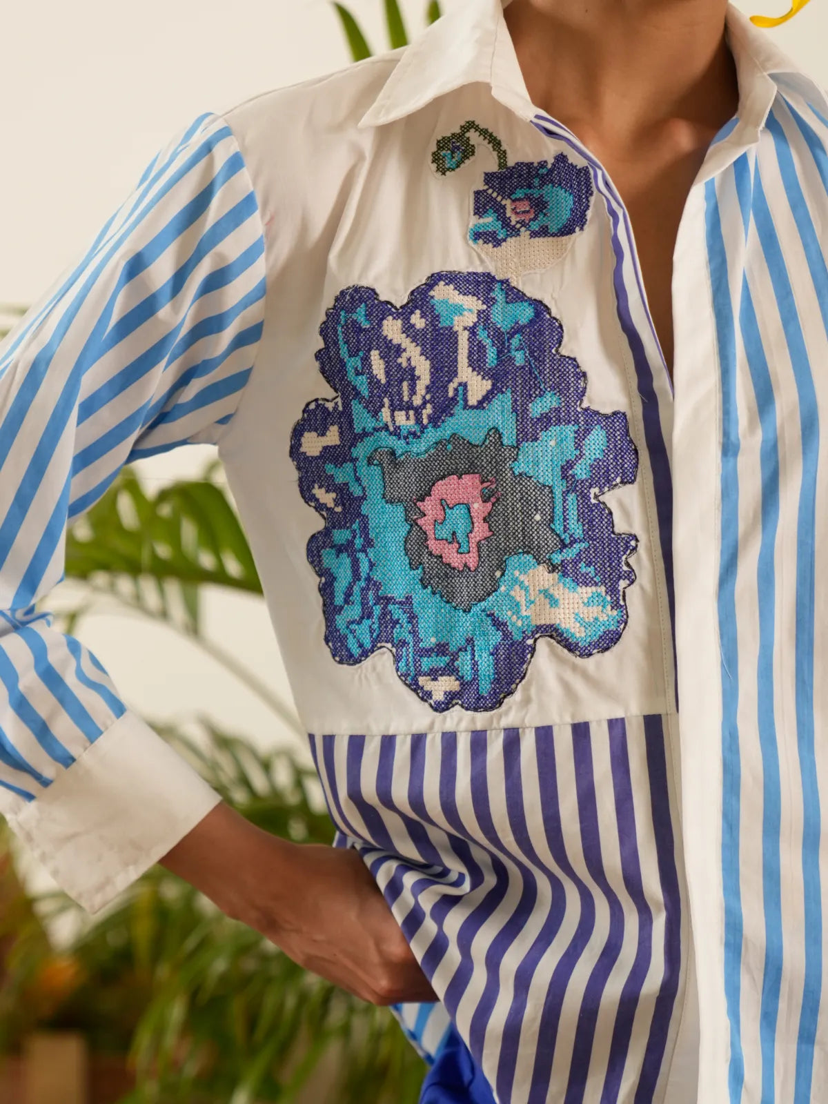 Blue Scabiosa Flower Shirt
