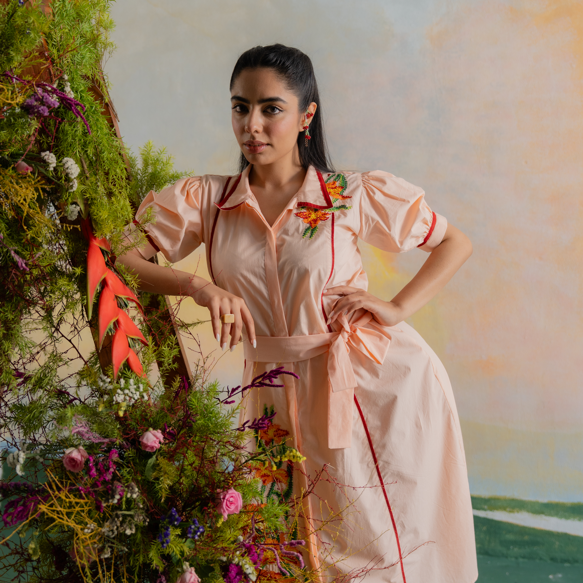 Apricot Tiger Lily Dress L